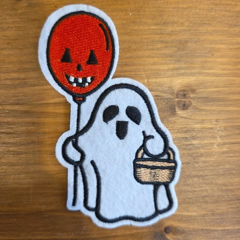 NEW Set Of 9 Cute Funny Ghost Embroidered Iron On Patch Halloween Trick or Treat